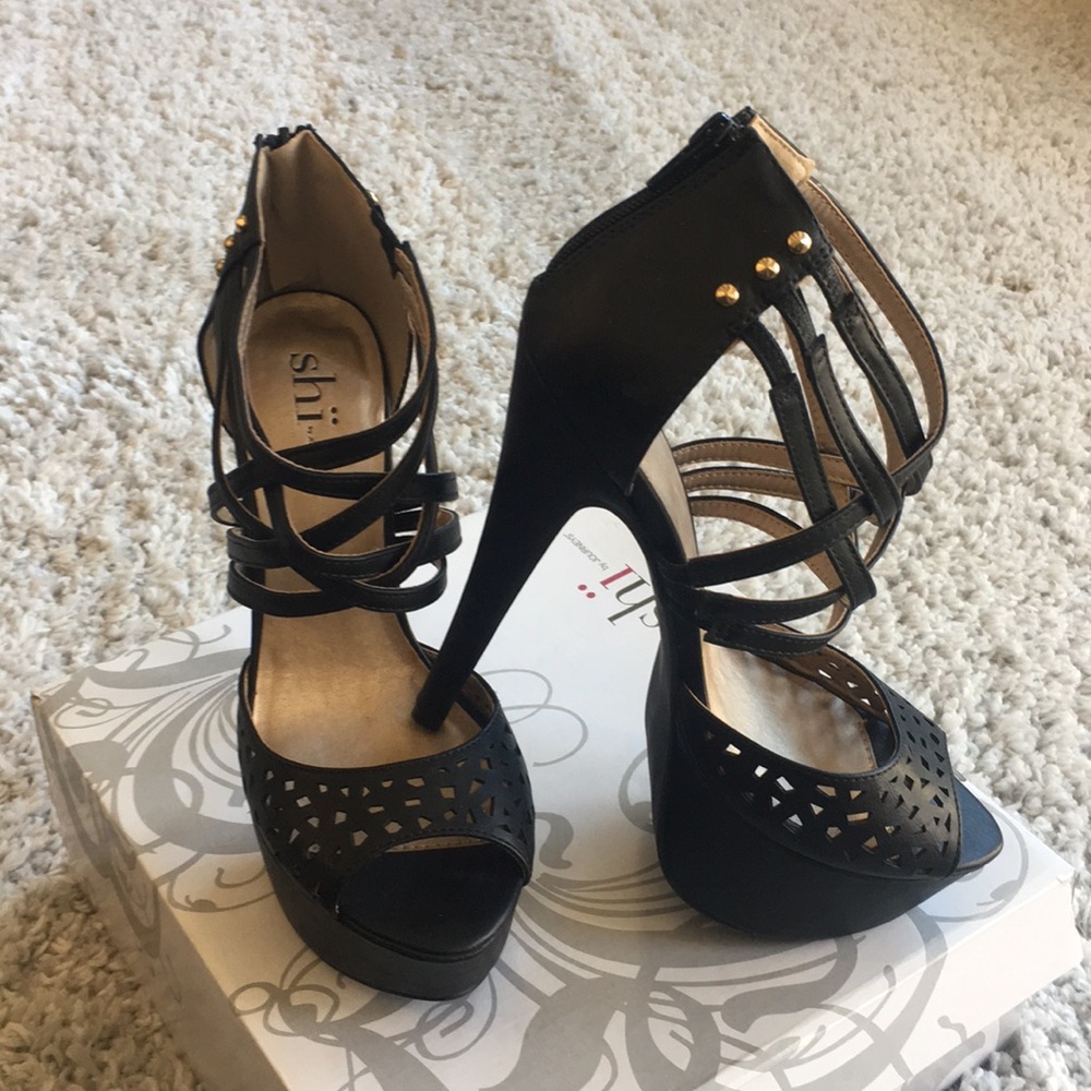 Black Strappy Heels